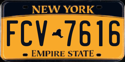 NY license plate FCV7616