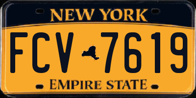 NY license plate FCV7619