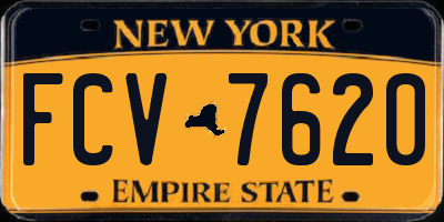 NY license plate FCV7620