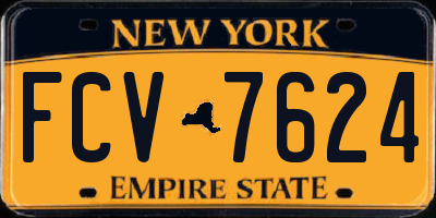 NY license plate FCV7624