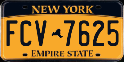 NY license plate FCV7625