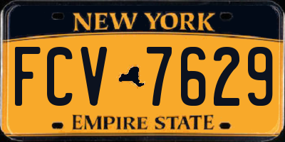 NY license plate FCV7629