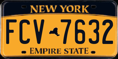 NY license plate FCV7632