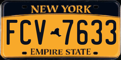 NY license plate FCV7633