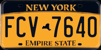 NY license plate FCV7640
