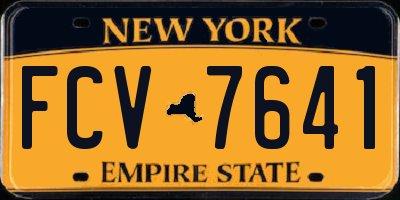 NY license plate FCV7641