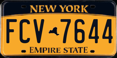NY license plate FCV7644
