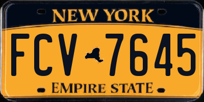 NY license plate FCV7645