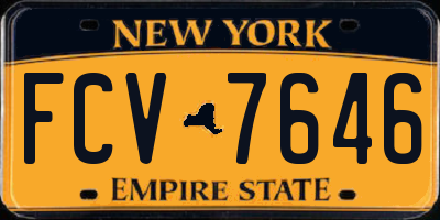 NY license plate FCV7646