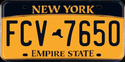 NY license plate FCV7650