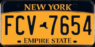 NY license plate FCV7654