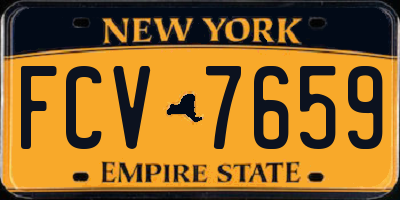 NY license plate FCV7659