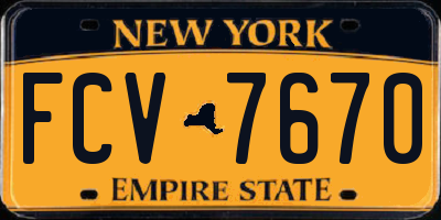 NY license plate FCV7670