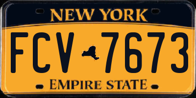 NY license plate FCV7673