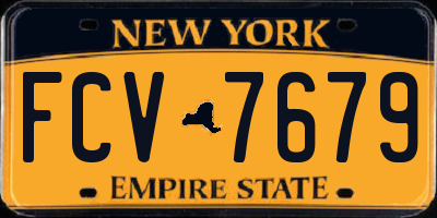 NY license plate FCV7679