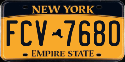 NY license plate FCV7680