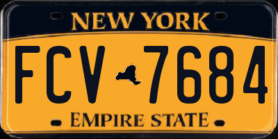 NY license plate FCV7684