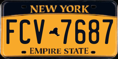 NY license plate FCV7687