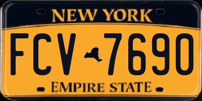 NY license plate FCV7690