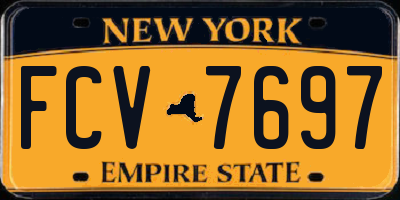 NY license plate FCV7697