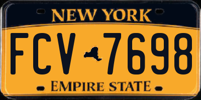 NY license plate FCV7698