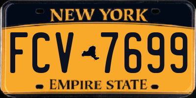 NY license plate FCV7699