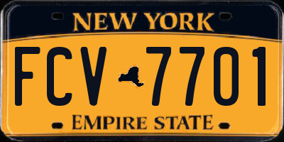 NY license plate FCV7701