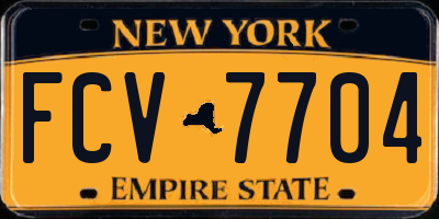 NY license plate FCV7704