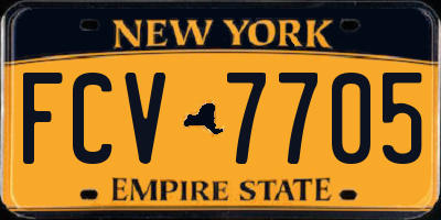 NY license plate FCV7705