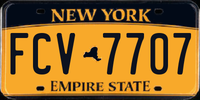 NY license plate FCV7707