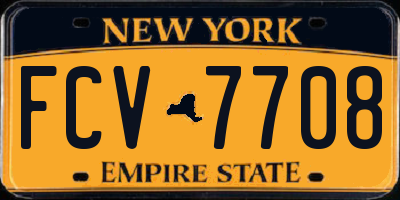 NY license plate FCV7708