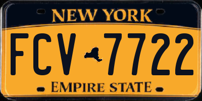 NY license plate FCV7722