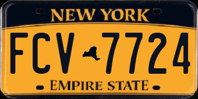 NY license plate FCV7724