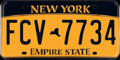 NY license plate FCV7734