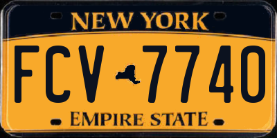 NY license plate FCV7740