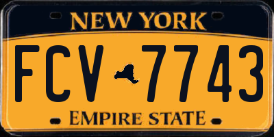 NY license plate FCV7743