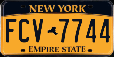 NY license plate FCV7744