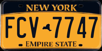 NY license plate FCV7747
