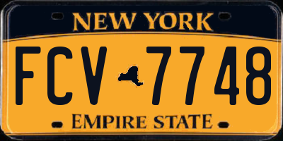 NY license plate FCV7748