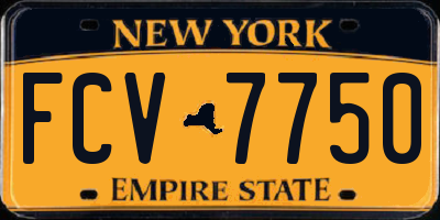 NY license plate FCV7750