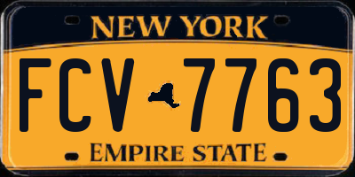 NY license plate FCV7763