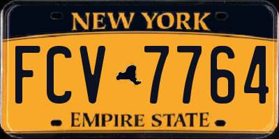 NY license plate FCV7764