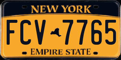 NY license plate FCV7765