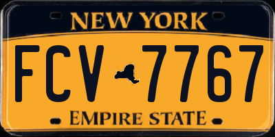 NY license plate FCV7767