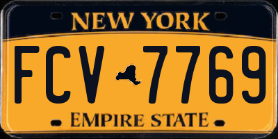 NY license plate FCV7769