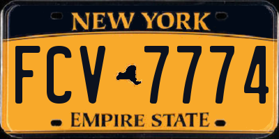 NY license plate FCV7774