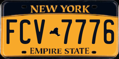 NY license plate FCV7776