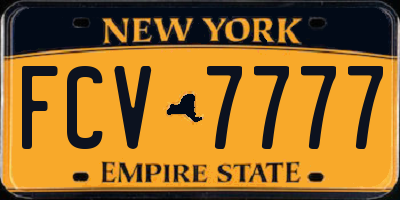 NY license plate FCV7777