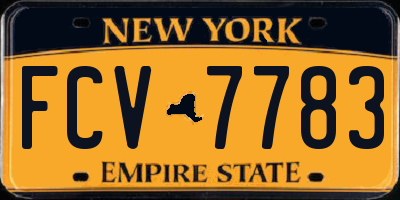 NY license plate FCV7783