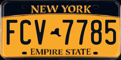 NY license plate FCV7785